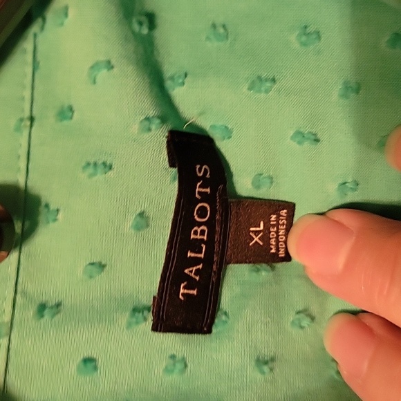 Talbots aqua color shirt. - Picture 2 of 4